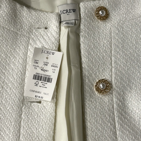 JCrew Lady Jacket - white with gold/pearl buttons - Picture 3 of 3
